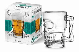 Caneca Chopp Caveira Vidro -