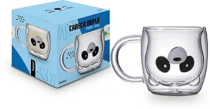 Caneca - Vidro Duplo 250ml - Panda