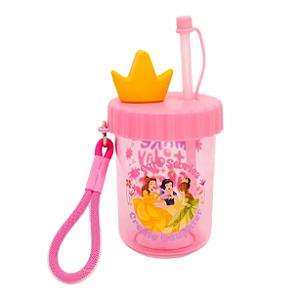 Copo Canudo Flip Infantil - Princesas Disney