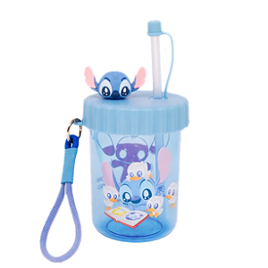 Copo Canudo Flip Infantil - Stitch