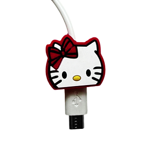Protetor de Cabo Usb e Carregador - Hello Kitty Vermelha