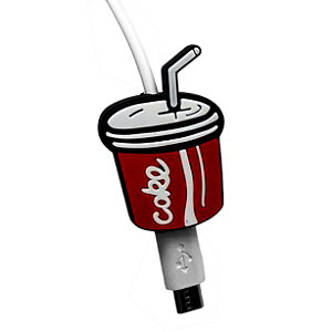 Protetor de Cabo Usb e Carregador - Coca preto