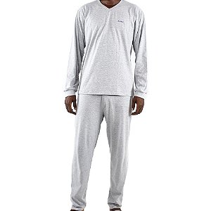 Pijama Masculino Cinza Mescla Longo