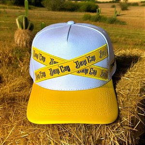 Boné Dom Cap Branco Faixa Amarela