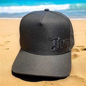 Boné Preto Dom Cap com Bordado Lateral