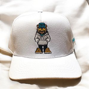 Boné Dom Cap branco bordado