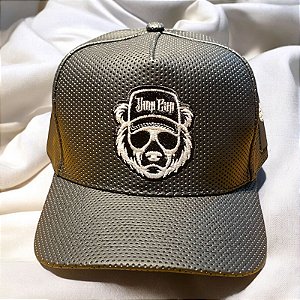 Boné Dom Cap preto em couro texturizado