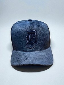 Boné veludo preto bordado