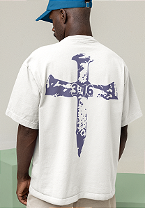 Camisa oversized cristã "joao 3:16"