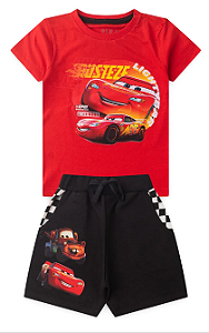 Conjunto Infantil Masculino - Bermuda e Camiseta Mcqueen - Carros