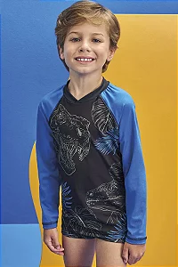 Conjunto de Camiseta e Sunga em Malha UV Dry com Proteção UV 50+ - Ref 77653 - LucBoo