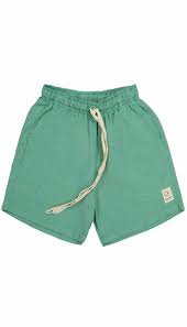 Bermuda Shorts Boxer Infantil Linho Verde - Ogochi - Ref 4526412