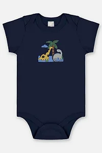 Conjunto Body Manga Curta para Bebê Menino em Suedine (Azul Marinho) - Ref 45661 Up Baby