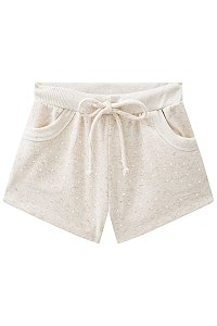 Short Feminino Infantil Comfy em Moletom Kukie -Off Brilho REF52697