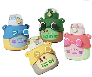 Garrafa Térmica Infantil com Canudo e Alça 600ml - Inoxidável Desenho Super Fofo