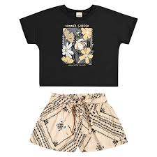 Elian Conjunto Feminino Infantil Flor Ref - 251846
