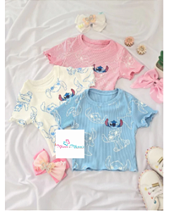 Blusa Feminina Infantil Canelada - Stitch