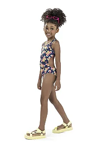 Maio Feminino Infantil Em Malha Com Proteção UV Estampado Borboletas - Ref 232065 - Elian