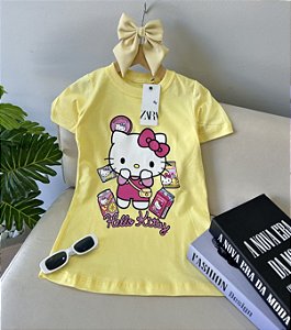 Vestido Infantil Feminino Menina Básico - Amarelo - Hello Kitty - Zara