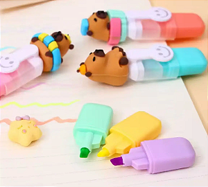 Kit 6 Marca Texto - Colorido - Capivara Capybara Sortido