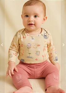 Conjunto Feminino Infantil Bebê - Body e Calça - Elian - Ref 211694