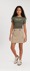 Blusa Cropped Juvenil Menina - Com Costura - new York - Elian Beats - Ref 271824