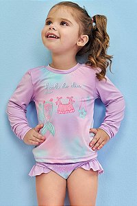 Conjunto de Blusa em Malha UV 50+ e Calcinha em Jacquard Catarina - Ref 78594 Kukiê