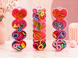 Kit Organizador de Acessórios - para Cabelo Infantil – Porta Elásticos e Presilhas