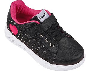 Tenis Feminino Preto De Led Pampili Ref 670021