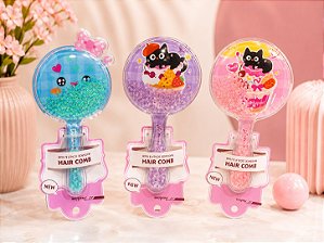 Escova De Cabelo - Glitter Estrelas - Crianças Infantil - Multicolorida Colorida