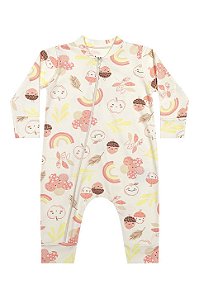 Macacão Bebê Menina - Ml Estampado Com Zíper - Elian - Ref 211732