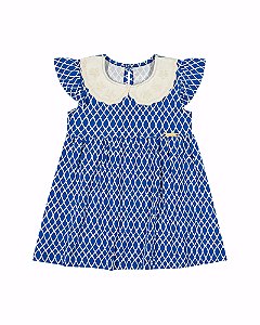 Vestido Feminino Infantil Manga Curta com Gola Colorittá - Ref 71110