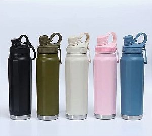 Garrafa Térmica - 800ml - Aço Inox Com Alça e Canudo - Spacepot