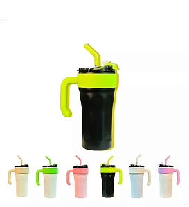 Copo Térmico Garrafa - Com Tampa e Canudo(inox - 800ml - Cores