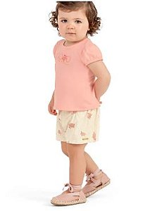 Conjunto feminino Infantil Salmão\Off Colorittá Ref - 71123