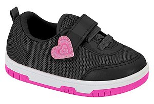 Tenis Feminino Infantil Calce Facil com Velcro Molekinha -Preto REF2728103