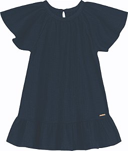 Vestido Menina Manga Godê Em Malha Texturizada Carinhoso REF108810