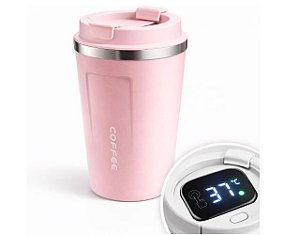 Copo Térmico - 500ml - Inox com Display LED de Temperatura - Anti Vazamento