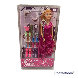 Boneca Barbie Sofia Miss com Acessórios