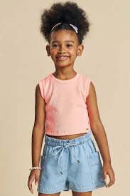 Blusa Cropped Canelado em Soft Line Colores - Ref 73897 - Kukiê