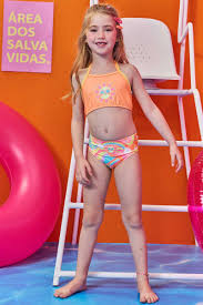 Conjunto Biquíni em Malha com Proteção UV 50+ Colorido Solzinho - Ref 74649 - Kukiê