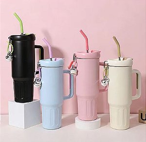 Copo Térmico Inóx - 1200ml - Anti-vazamento - Com Tampa E Canudo