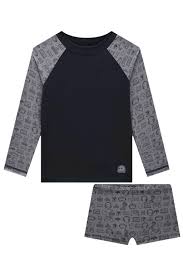 Conjunto de Camiseta e Sunga em Malha Uv Dry com Proteção Uv 50+ Ref - 73988 - Johnny Fox