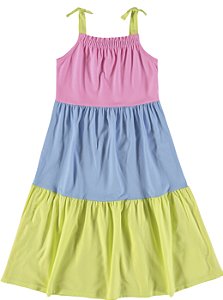 Vestido Infantil Midi Regata em Meia Malha Malwee -Colorido REF101502