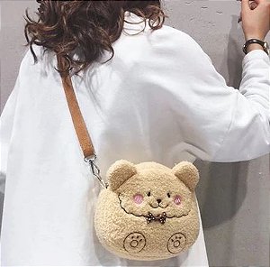 Bolsa de Ombro - Fofa de Urso de Pelúcia – Design Adorável, Mini e Elegante
