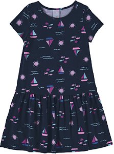 Vestido Estampado Jogo da Velha Infantil Menina - Marshoes