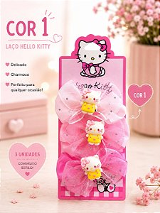 Cartelado - Kit - Conjunto de Presilhas de Cabelo - Laços - Hello Kitty