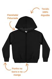 Jaqueta Elian Infantil Unissex Moletom Flanelado Básica - Elian - Ref 51020
