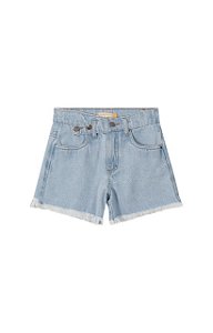 Shorts Feminino Infantil Cós Alongado em Jeans Carinhoso REF100761