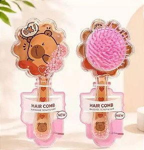 Escova de Cabelo - Capivara Glitter - Líquido Antinós - Infantil Massageadora